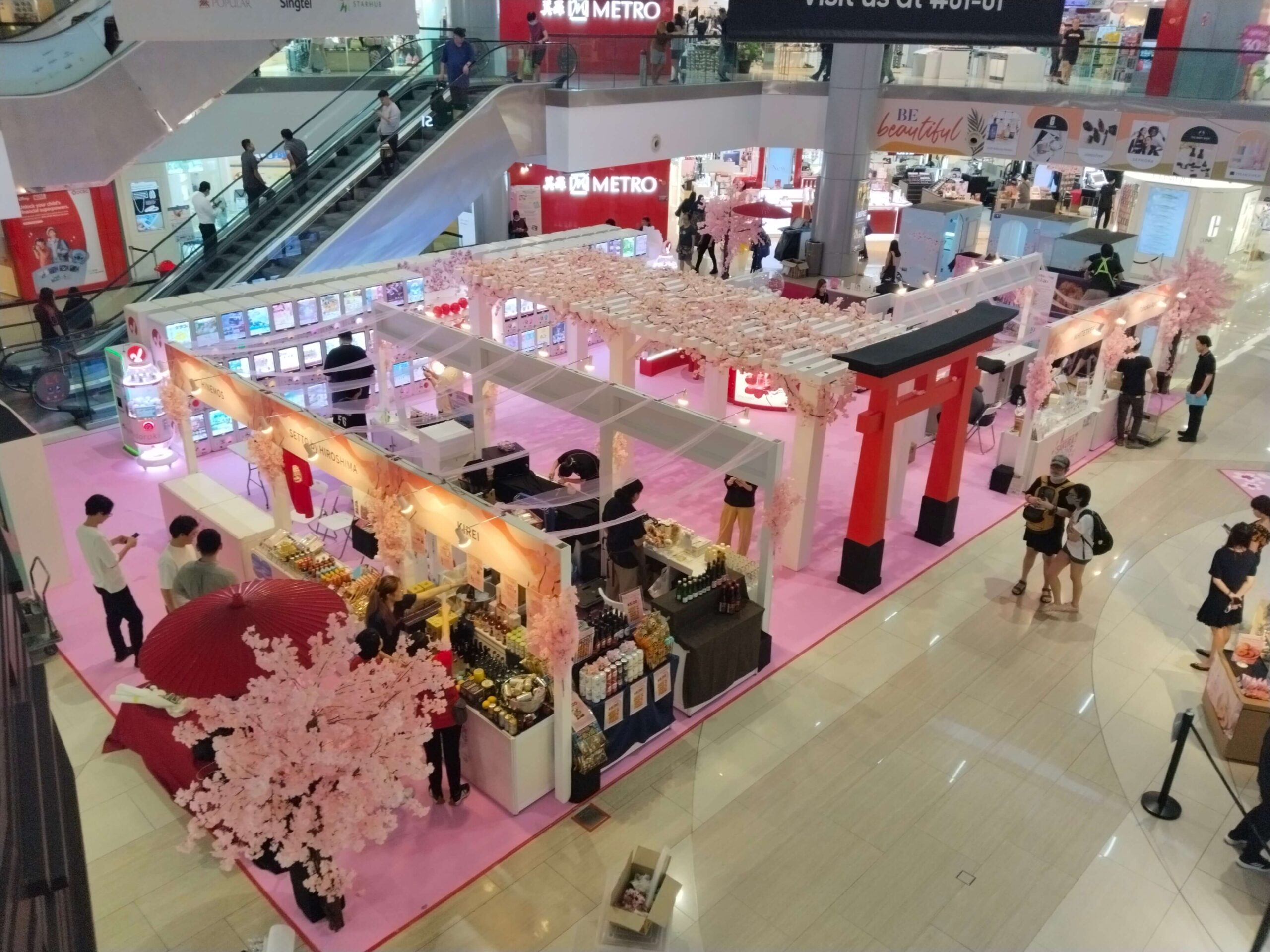 Pop-up event setup at a Singapore mall
